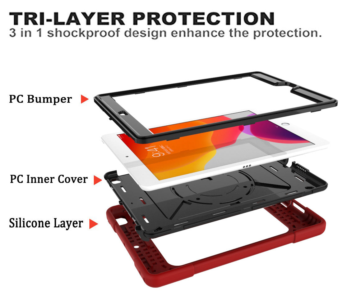 New 2020 iPad 10.9 Contrast Color Robot Protective Case Pro11 Hand Strap Style All-Inclusive Anti-drop Case