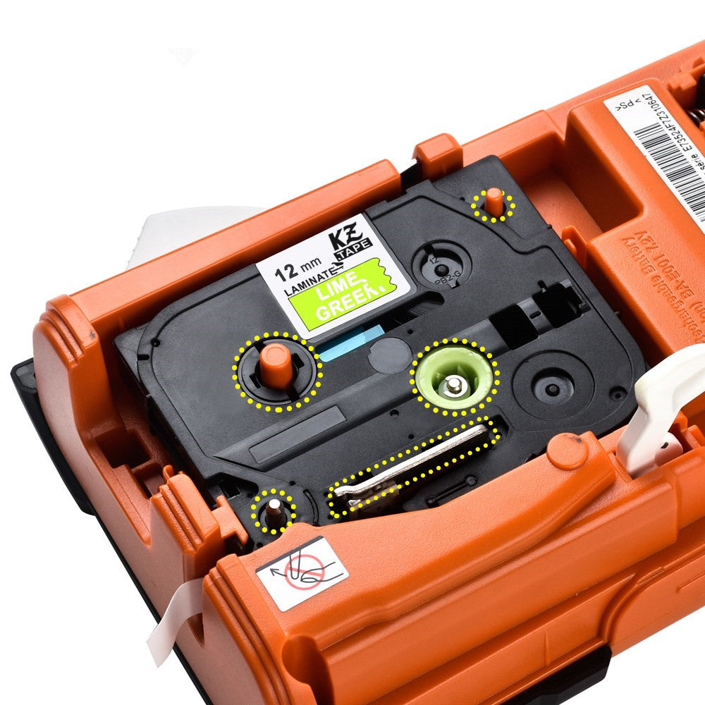 適用 Brother 標籤機色帶12MM草綠底莓紅底白字TZE-MQP35/MQG35