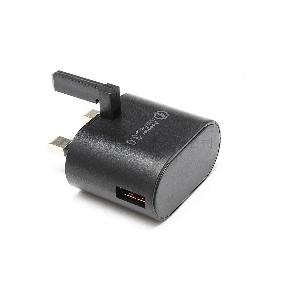 Triangle British single USB charger QC3.0 universal tripod 18W fast charging head for smartphones and tablets