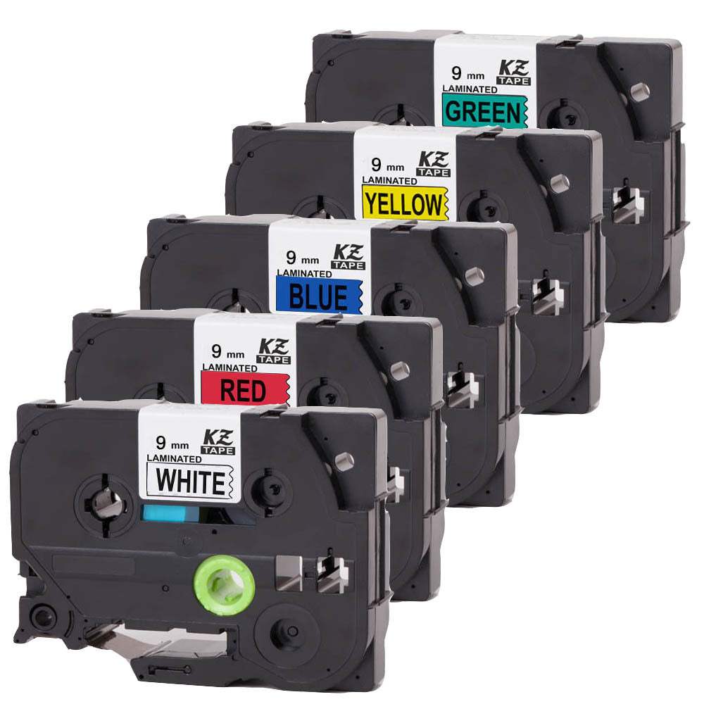 適用Brother 標籤機國產色帶9mm標準覆膜不干膠標籤紙PT-E100B