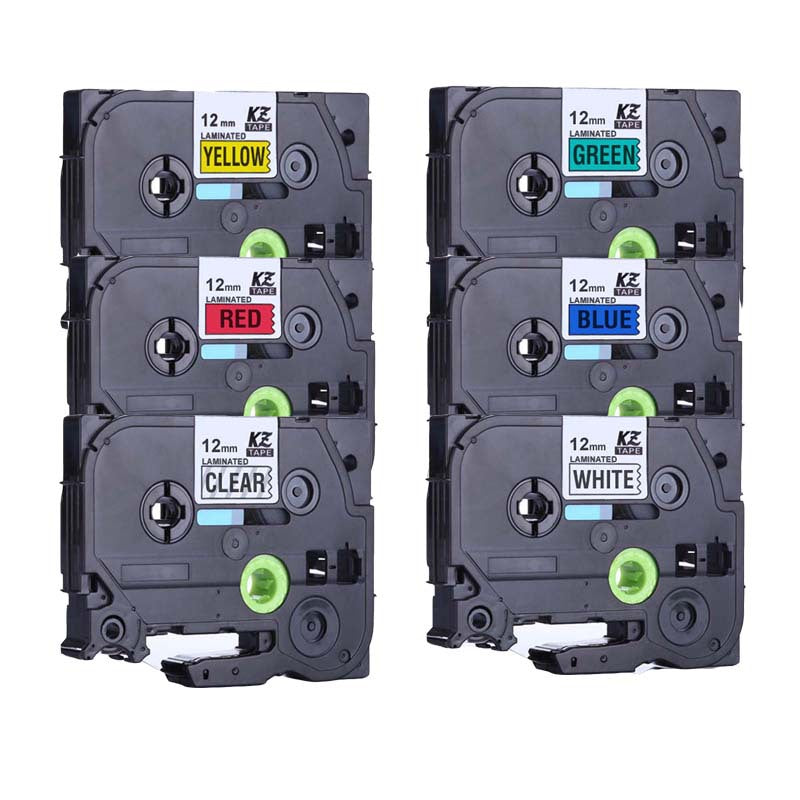 適用Brother 標籤 產色帶12mm標準覆膜不干膠標籤紙PT-E100B