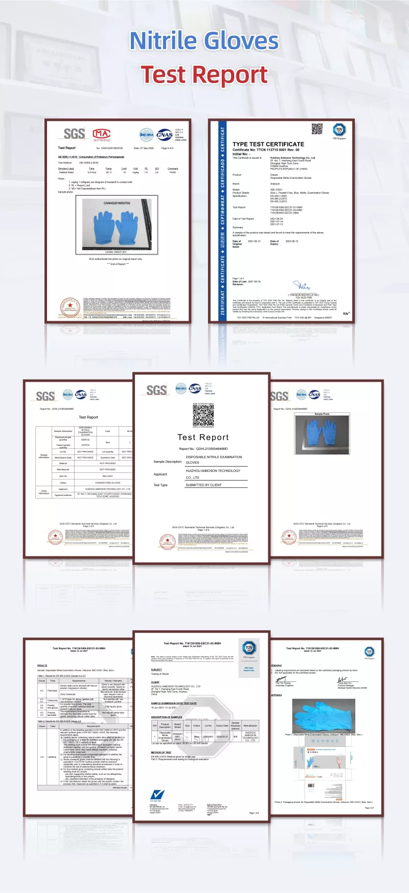 Disposable food grade nitrile gloves, powder-free, oil-proof and wear-resistant