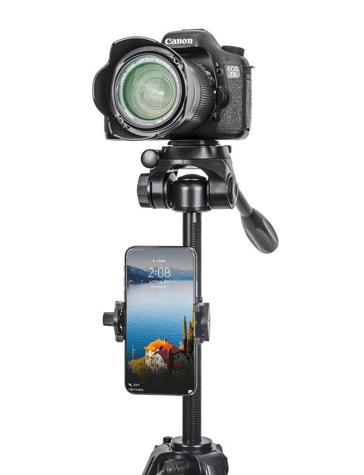 Yunteng 100 central axis mobile phone clip to increase the number of camera positions, horizontal and vertical fixed clip, tripod, extended live broadcast bracket