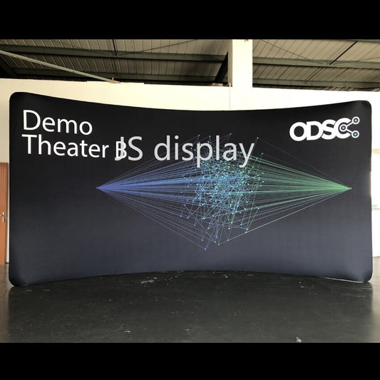 20ft custom curved trade show display pop-up booth backdrop