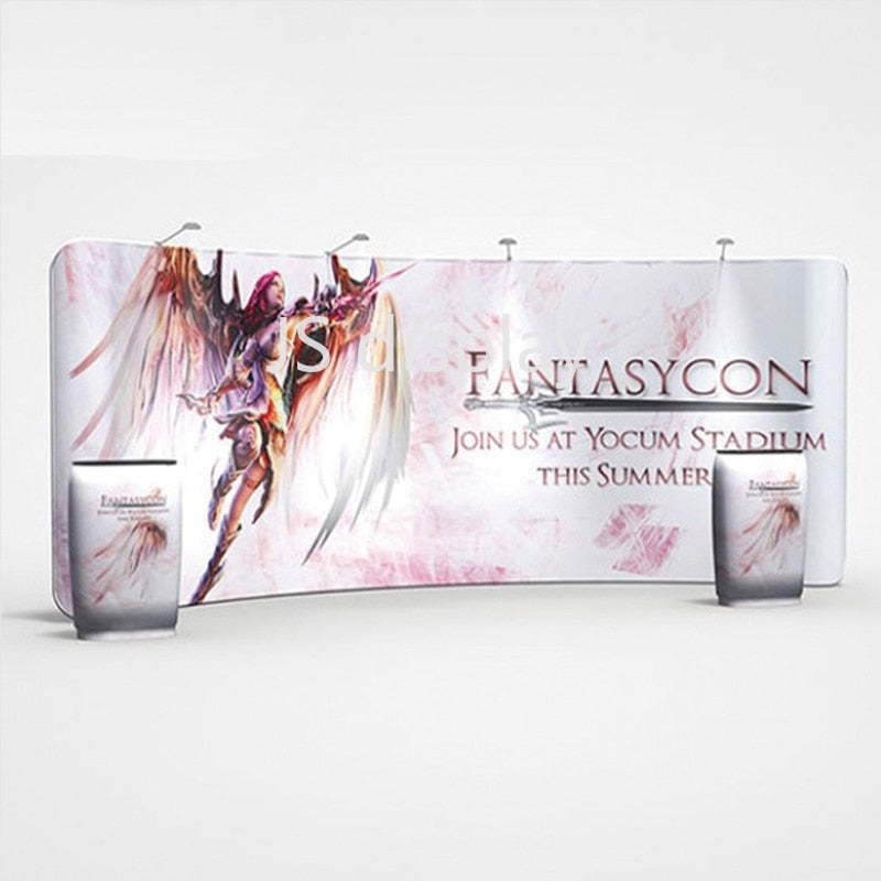 20ft custom curved trade show display pop-up booth backdrop