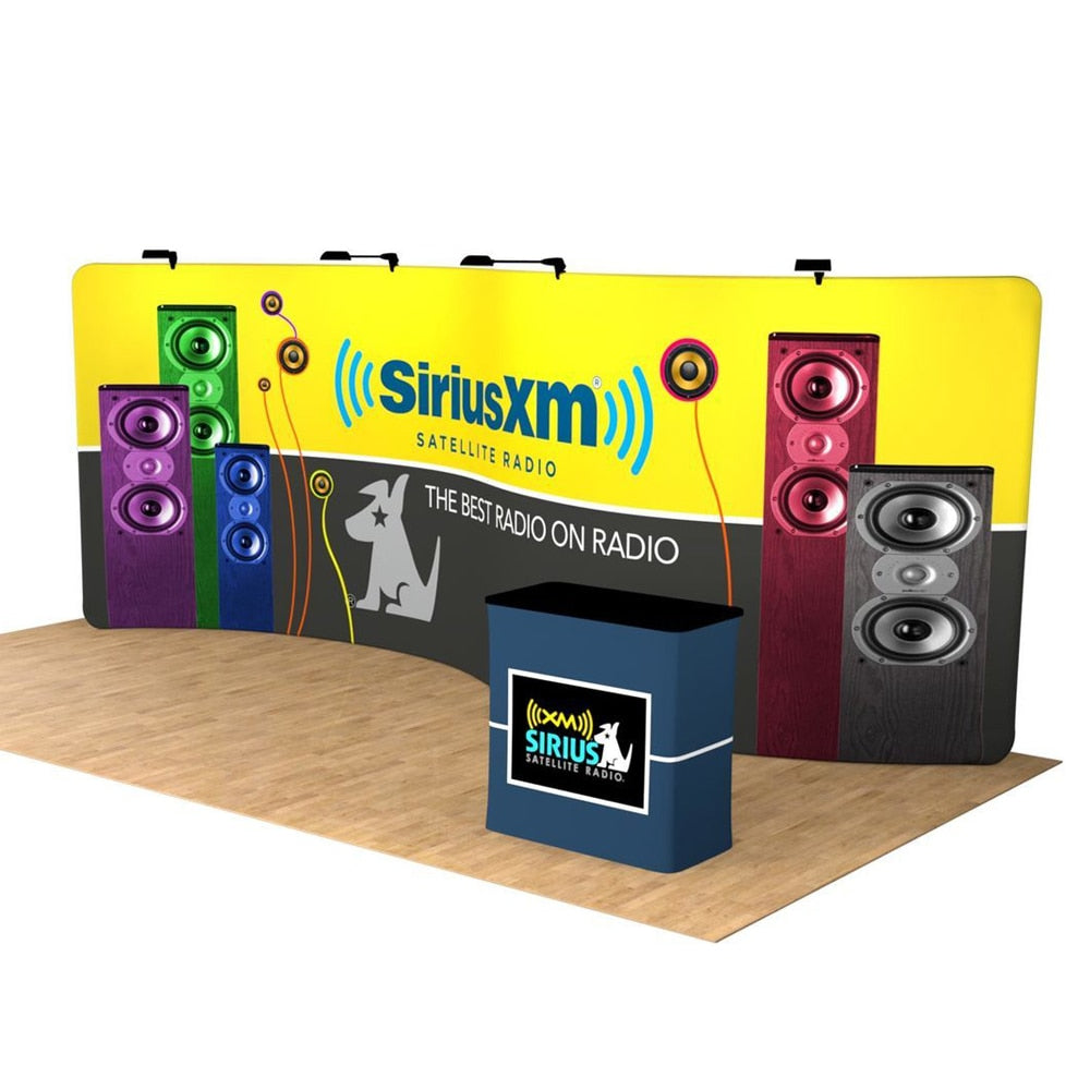 20ft Portable Trade Show Display Pop Up Booth Exhibition Advertising Equipment with Spotlight Counter