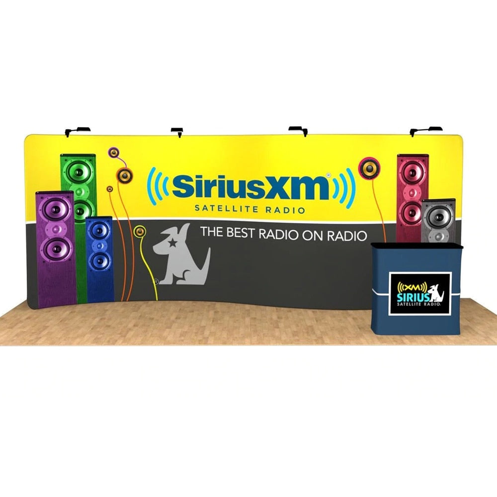 20ft Portable Trade Show Display Pop Up Booth Exhibition Advertising Equipment with Spotlight Counter