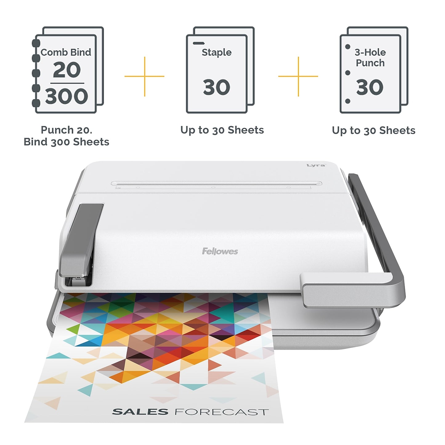 FW5603101 Fellowes Lyra 天琴星 2合1膠圈釘裝機+釘書機