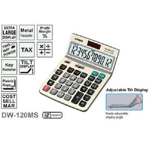 Casio DW-120MS 12-digit flexible screen office calculator