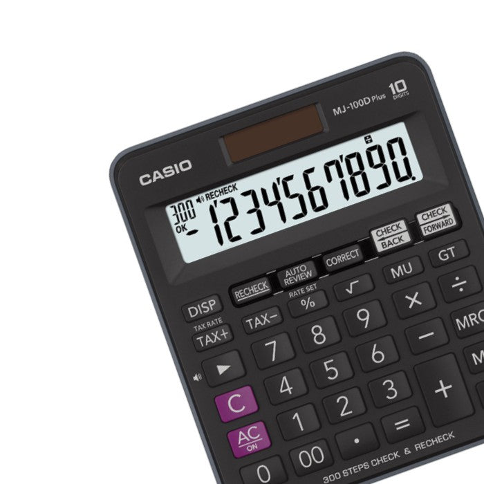 卡西歐計算器 MJ-100DPlus 黑色商店貿易計算器 10 位重新檢查功能