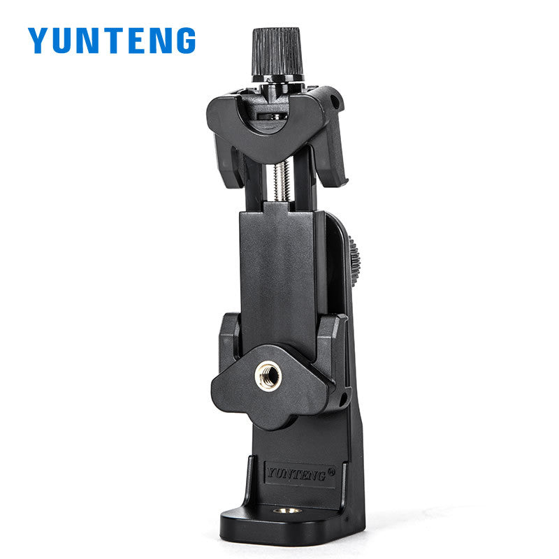 Yunteng horizontal and vertical rotating camera large mobile phone clip tripod pan-tilt adapter selfie stick live broadcast bracket fixed clip