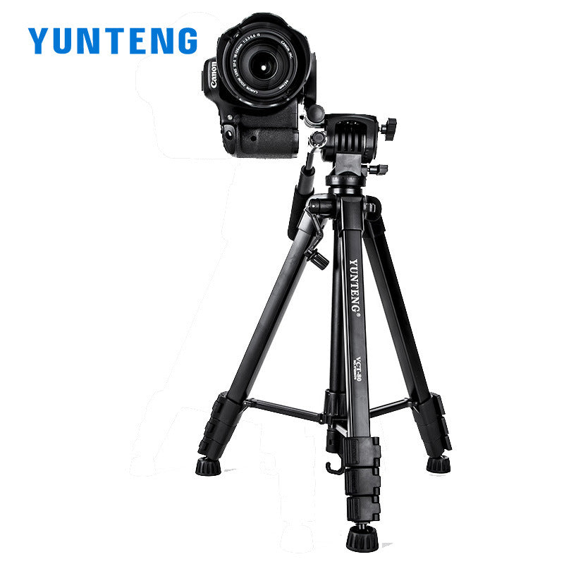 Yunteng VCT-80 tripod is suitable for Canon, Nikon and Sony SLR camera tripod, mobile phone live broadcast bracket