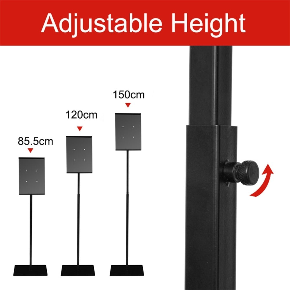 A3 A4 adjustable floor-standing metal advertising promotion poster display stand