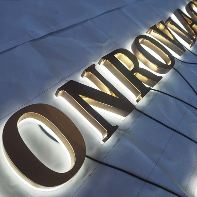 Outdoor 3D LED sign store name customization