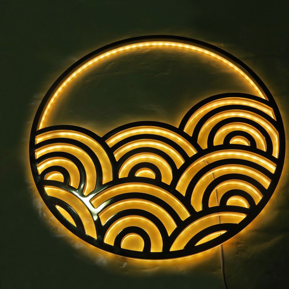 Customized stainless steel sign with gold 3D signature letters