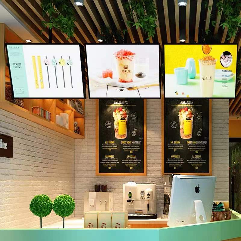 Customized ultra-thin light box hanging store advertising menu sign