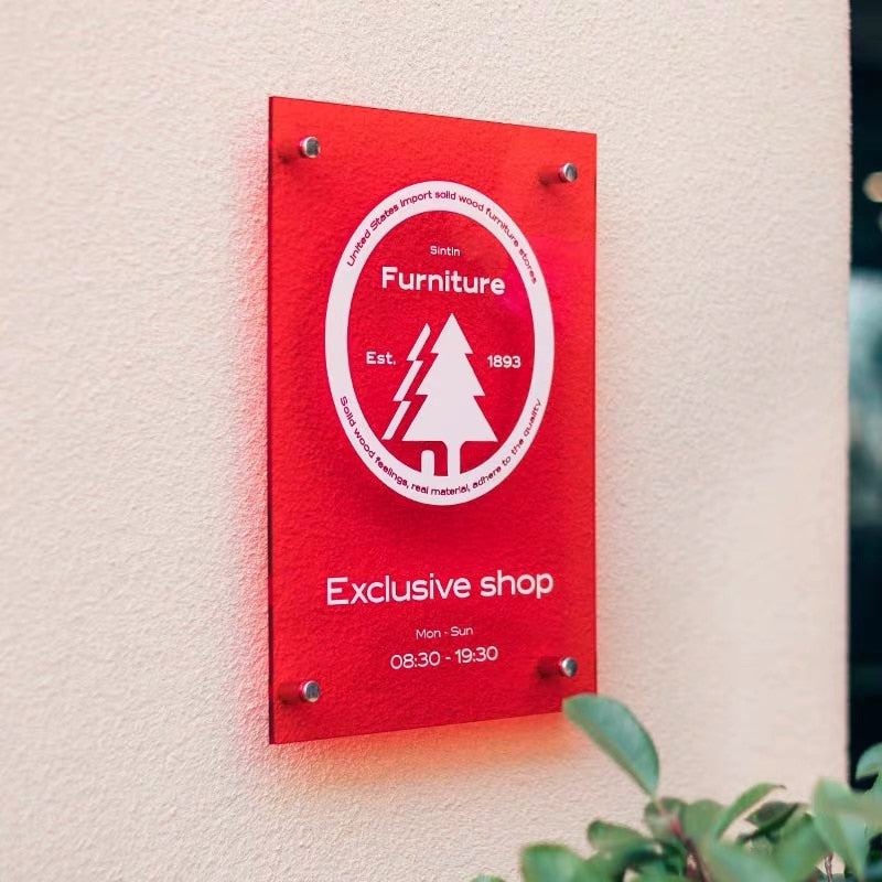 Customized modern house sign plaque house plate street name glass effect acrylic house plate