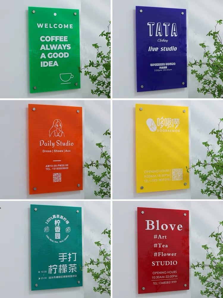 Customized modern house sign plaque house plate street name glass effect acrylic house plate