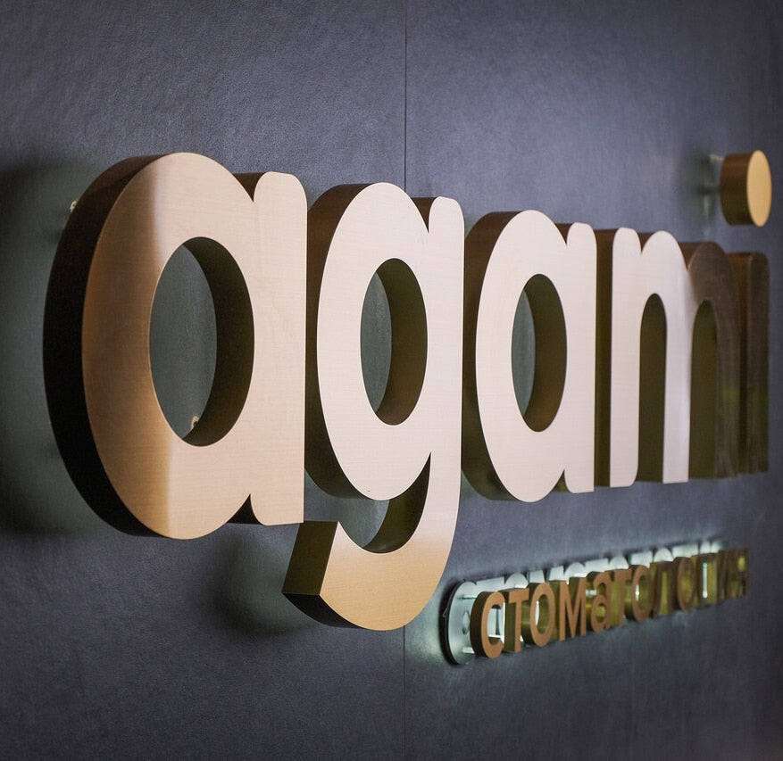 Custom laser cut metal logo 3D letters