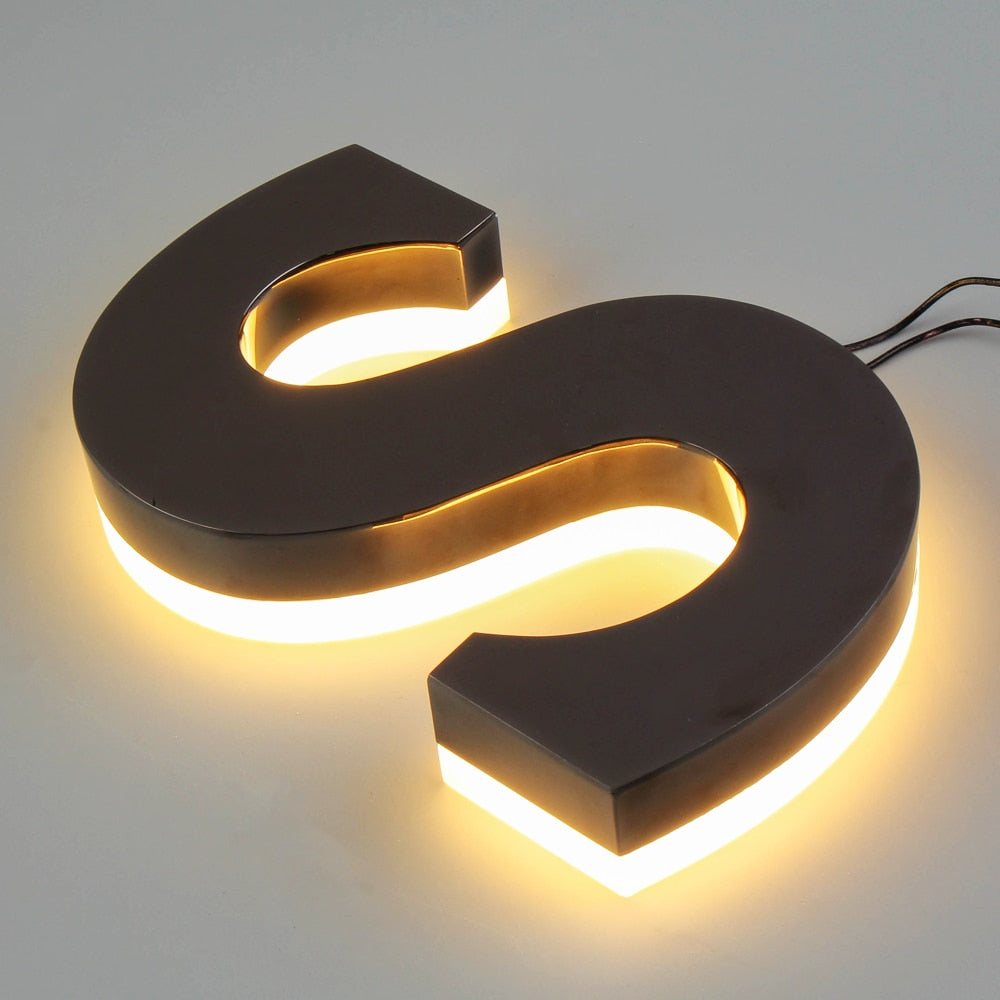 定制 室內仿古不銹鋼彩色背光 LED 字母