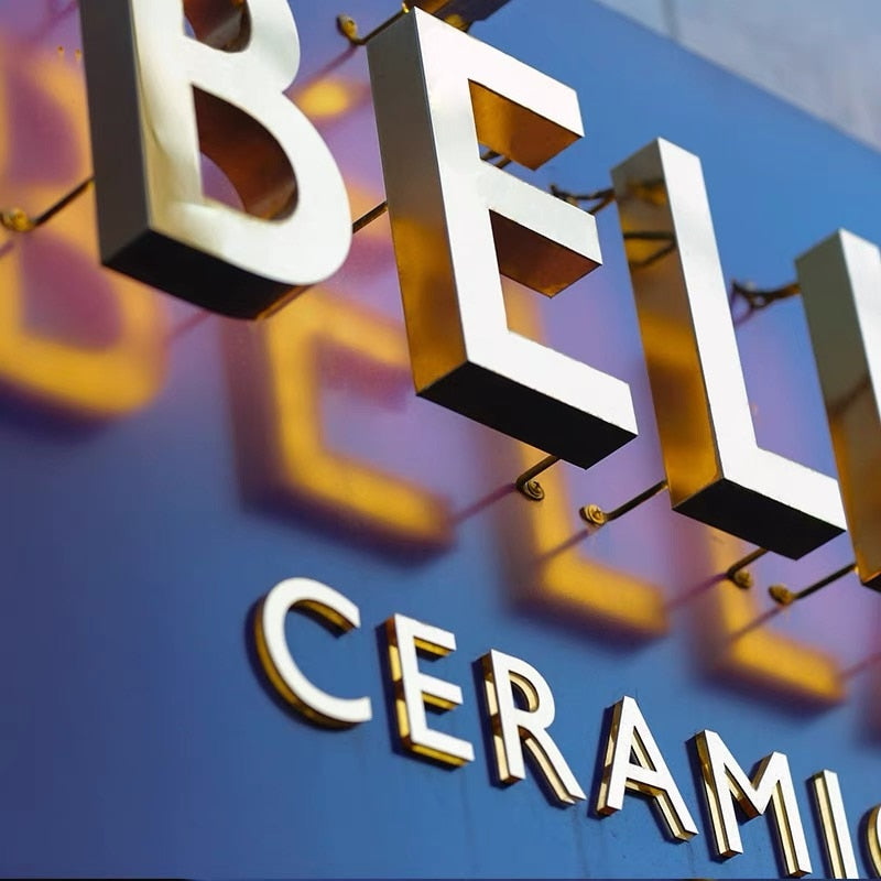 Customized outdoor antique stainless steel backlit LED letters