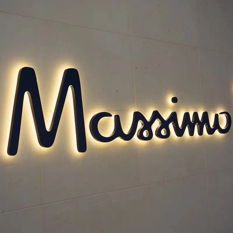 Customized outdoor antique stainless steel backlit LED letters