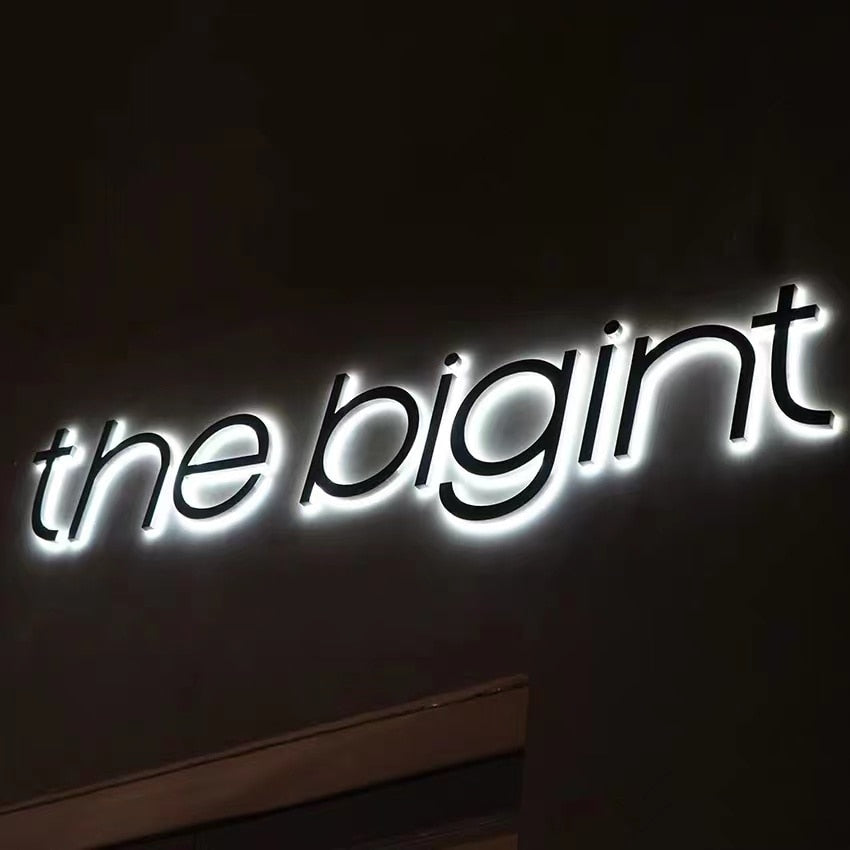 Customized outdoor antique stainless steel backlit LED letters