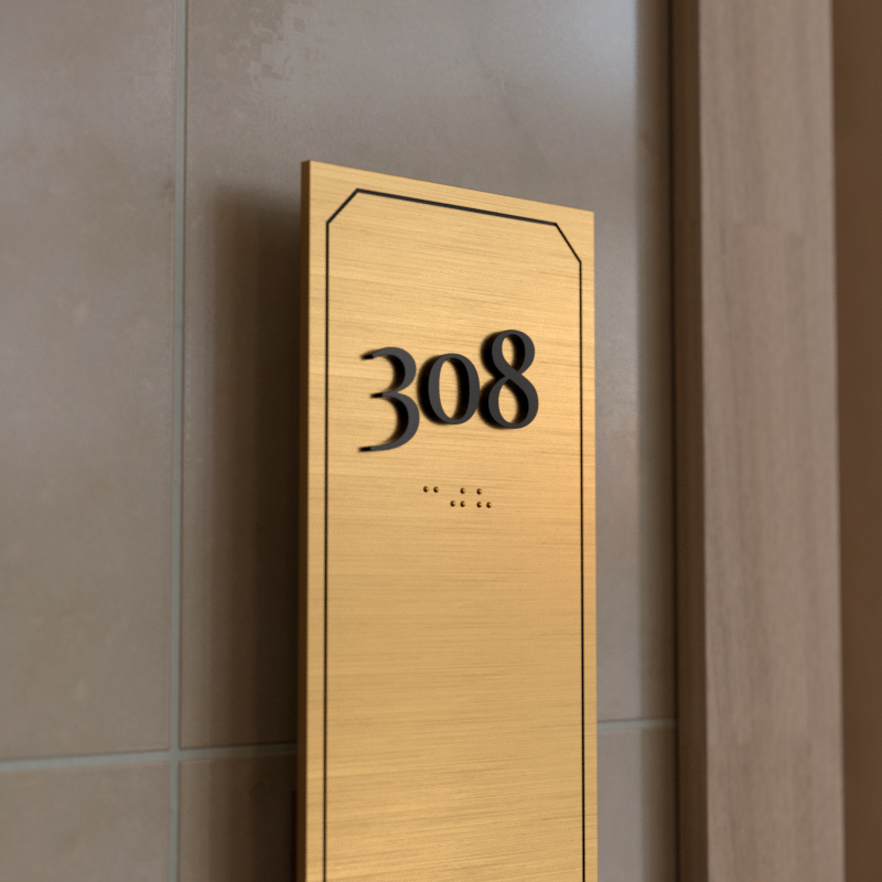 Brass office door sign meeting room sign