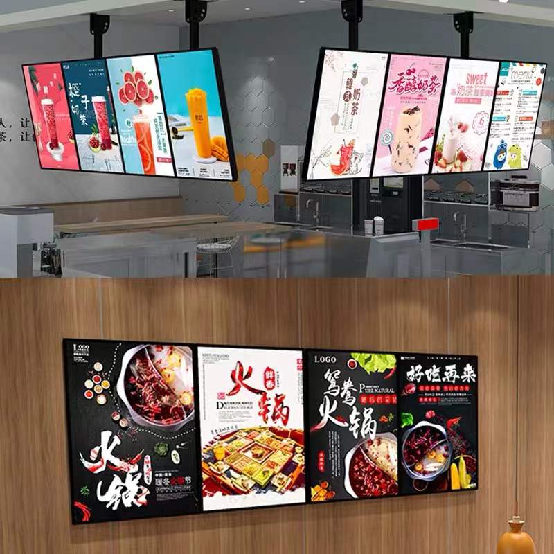 Customized ultra-thin light box hanging store advertising menu sign