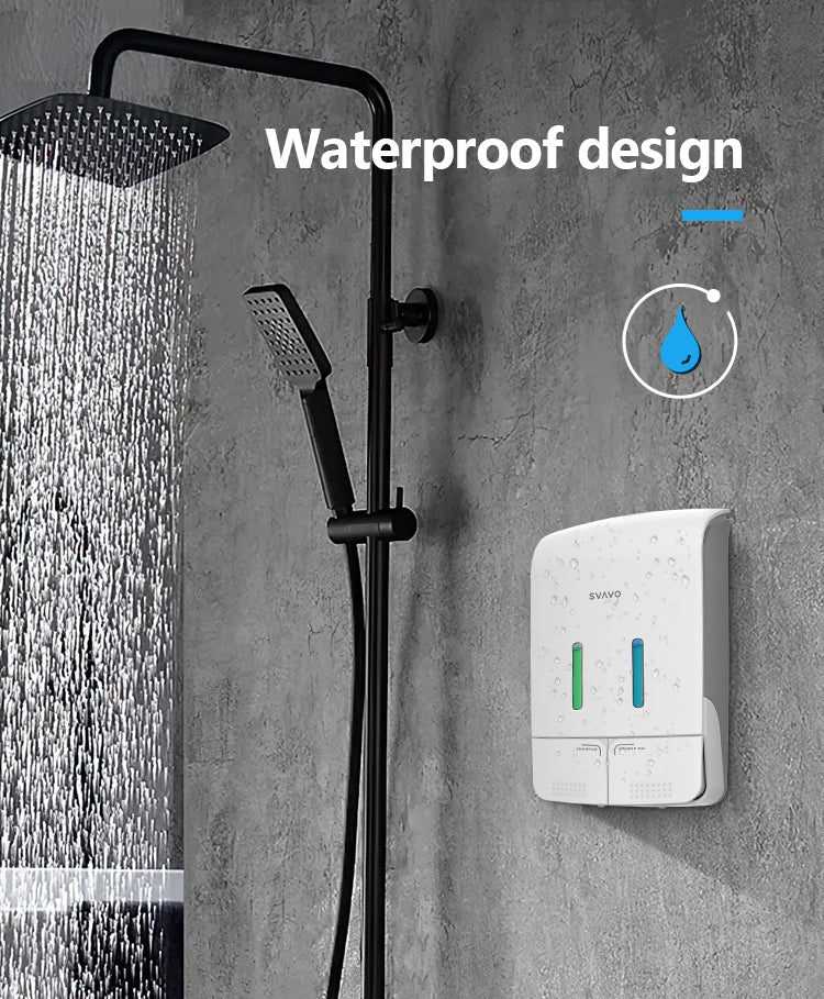 PL-151052 Double Head Wall Mounted Hotel Bathroom Hand Sanitizer Shampoo Dispenser Manual Soap Dispenser