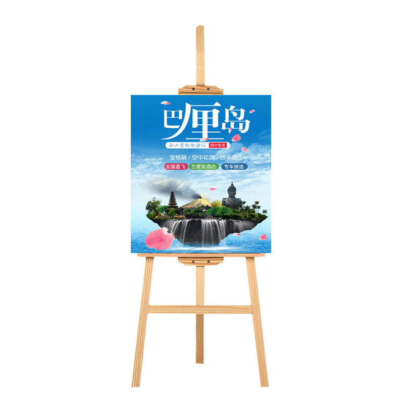 Yellow pine solid wood easel sketch easel advertising display stand wooden poster stand POP advertising display stand