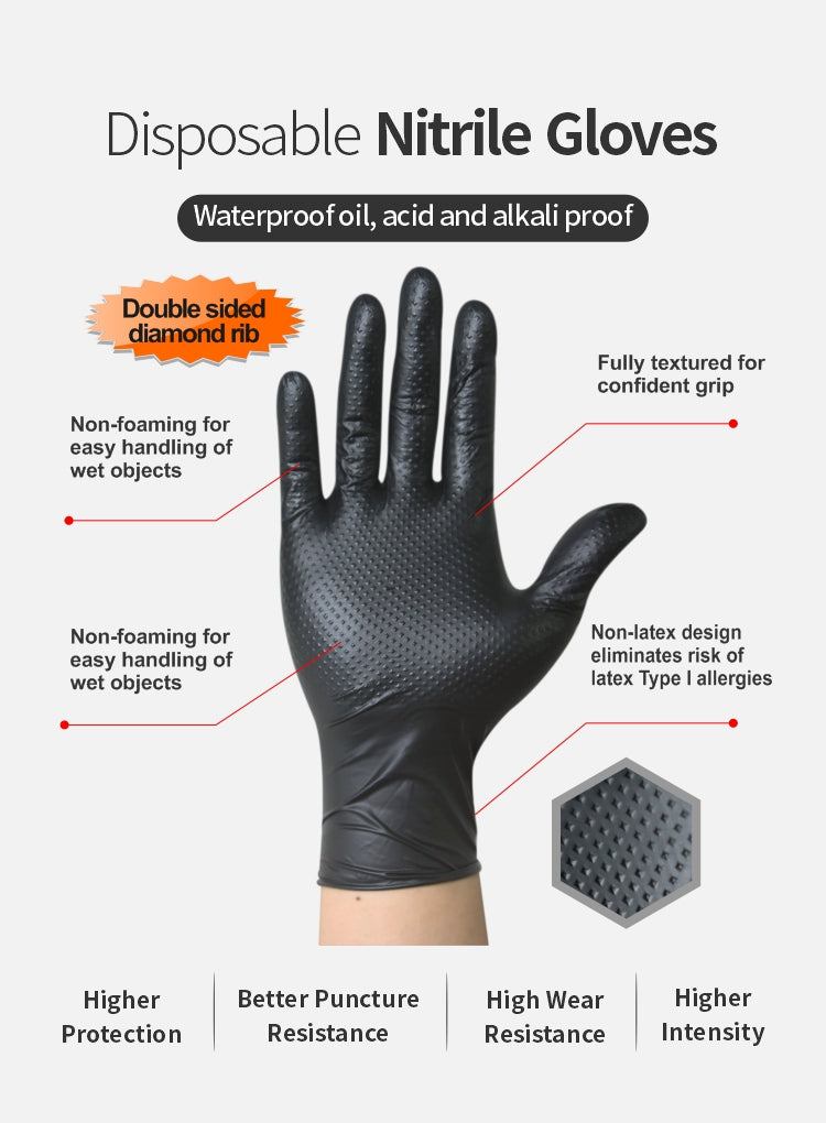 6 Mil Heavy Duty Automotive Industry Micro Touch Mechanical Nitrile Work Safety Gloves