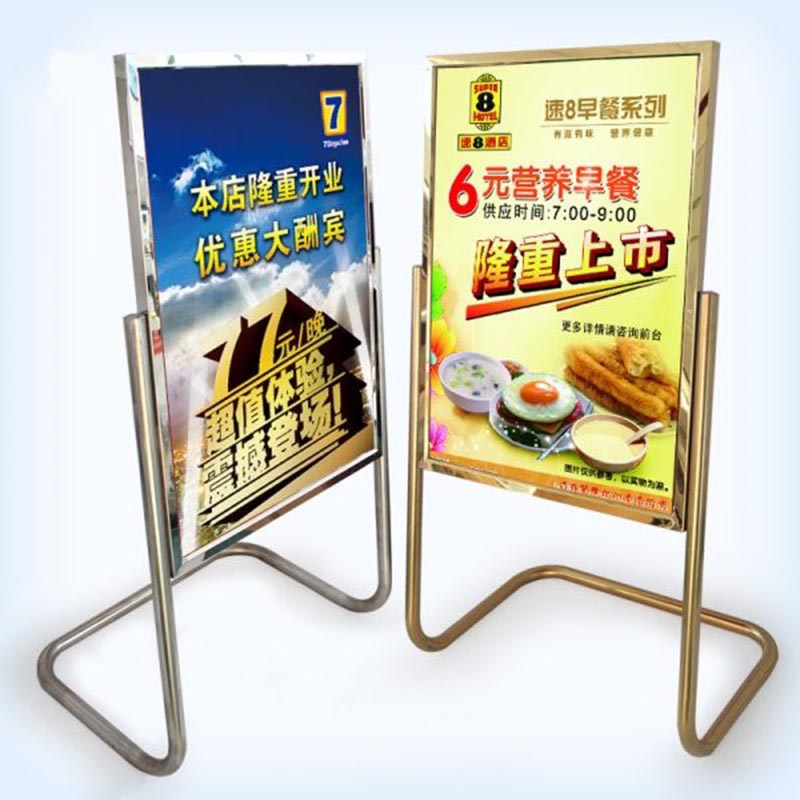 L-shaped floor-standing billboard stainless steel billboard thickened welcome display stand