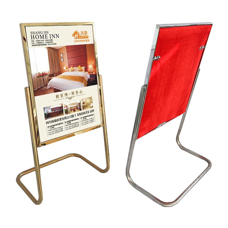 L-shaped floor-standing billboard stainless steel billboard thickened welcome display stand