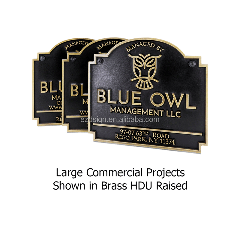 Custom brass metal company logo