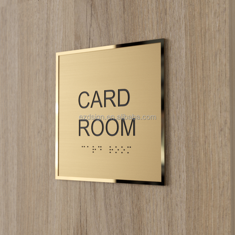 Stainless steel metal brass door plate