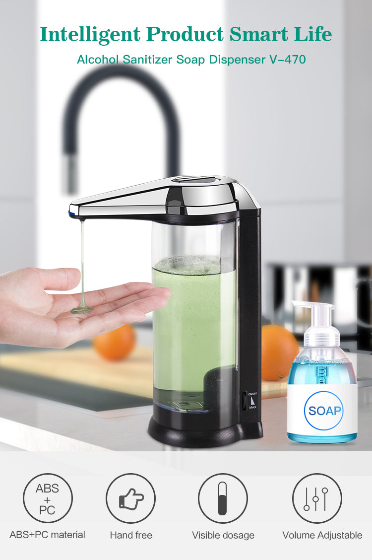 V-470 Battery Powered Infrared Sensor Automatic Refillable Liquid Spray Foam Soap Dispenser