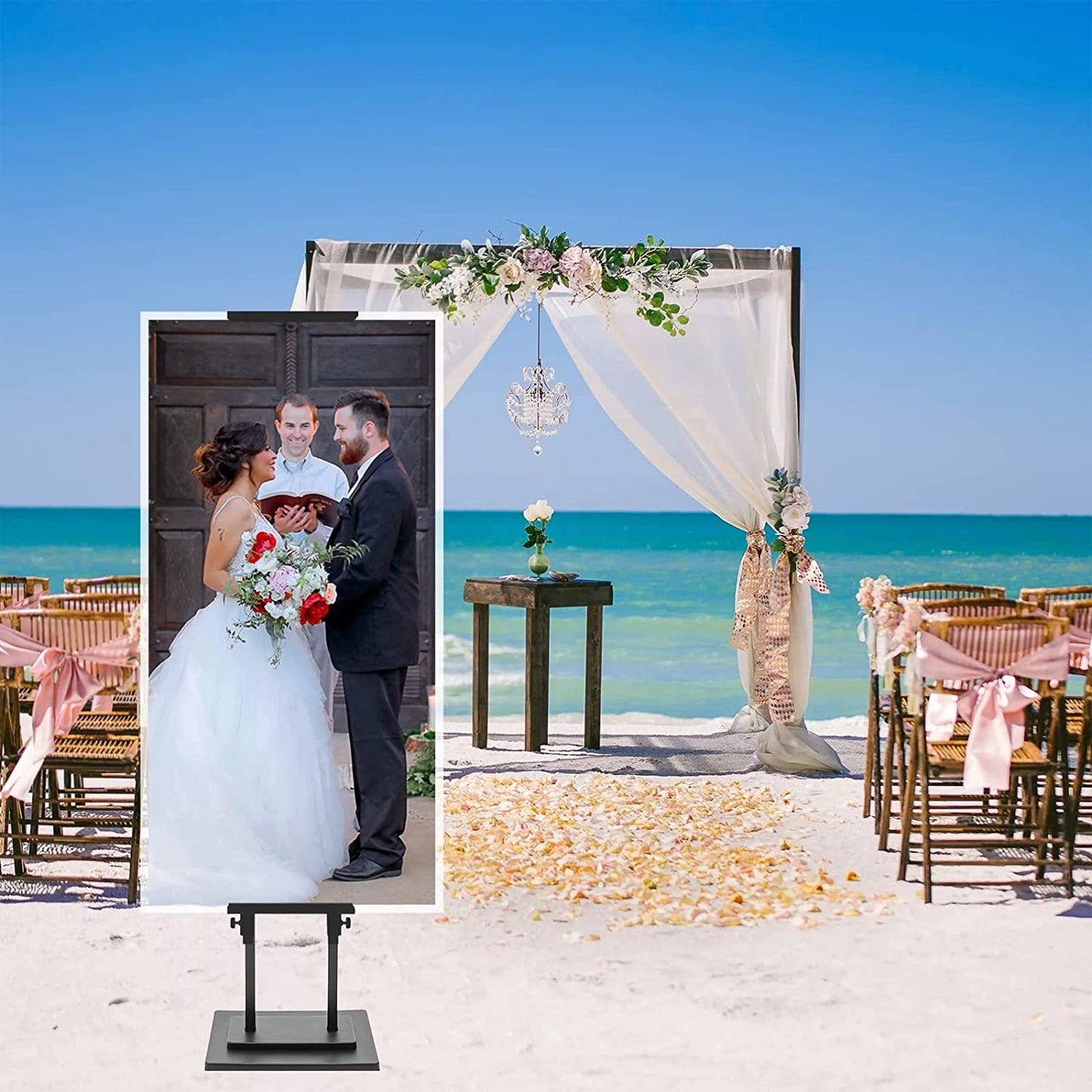 Poster Board Rack Single Double Sided Poster Board Stand Floor Standing Sign Stand Adjustable Height Up to 71" Indoor and Outdoor Display Rack