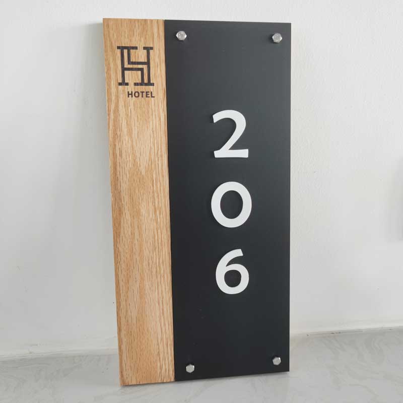 Custom polished office door sign