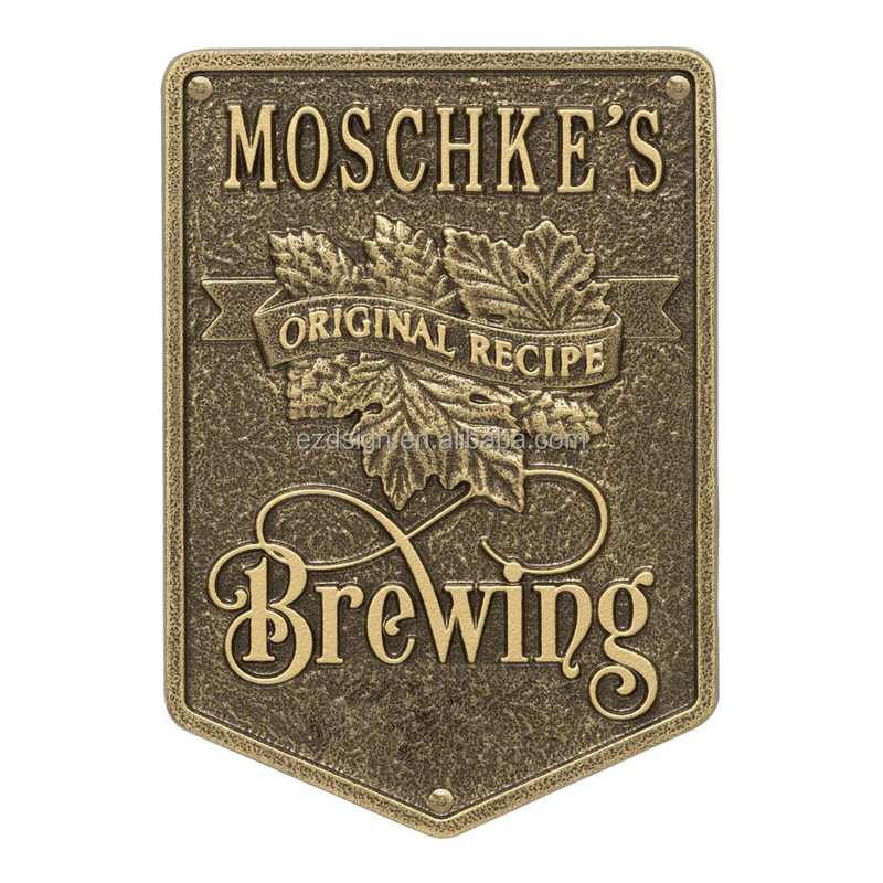 Custom brass metal company logo