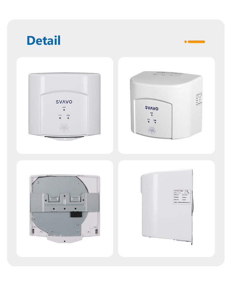 V-182 Commercial bathroom hand dryer wall-mounted electric automatic non-contact induction hand dryer