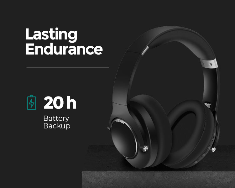 Head-mounted Stereo ANC Active Noise Cancellation Wireless Bluetooth 5.0 Headphones