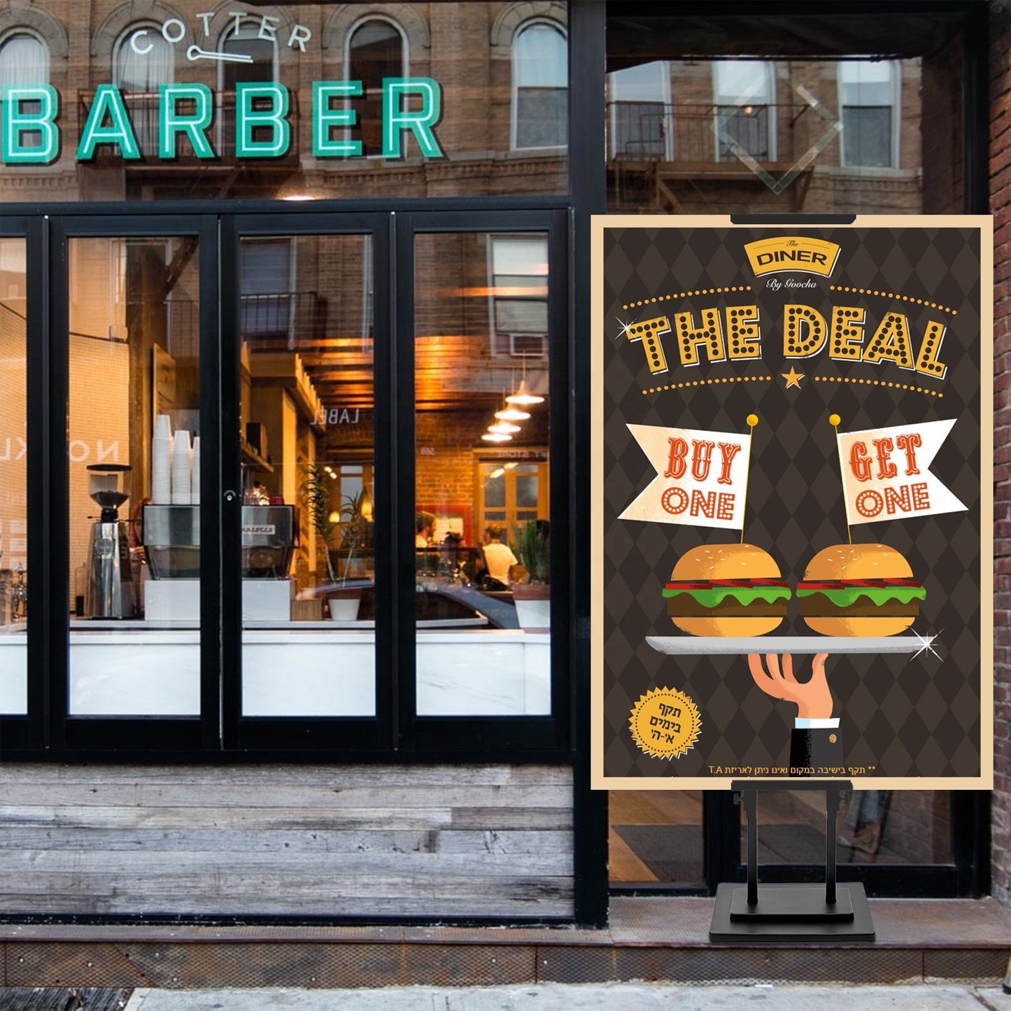 Poster Board Rack Single Double Sided Poster Board Stand Floor Standing Sign Stand Adjustable Height Up to 71" Indoor and Outdoor Display Rack