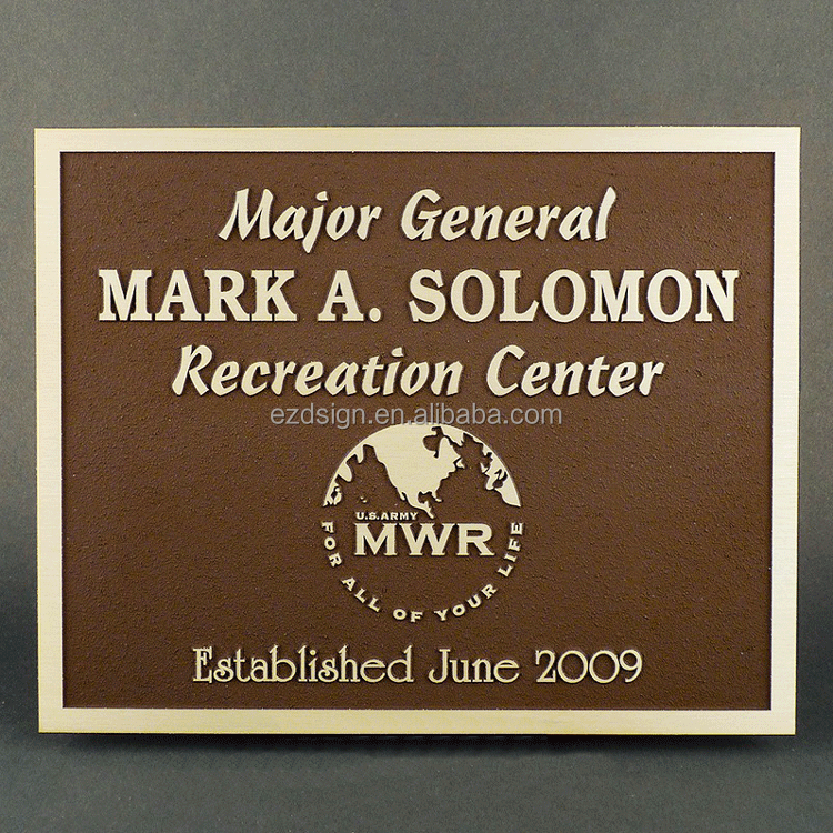 Custom brass metal company logo