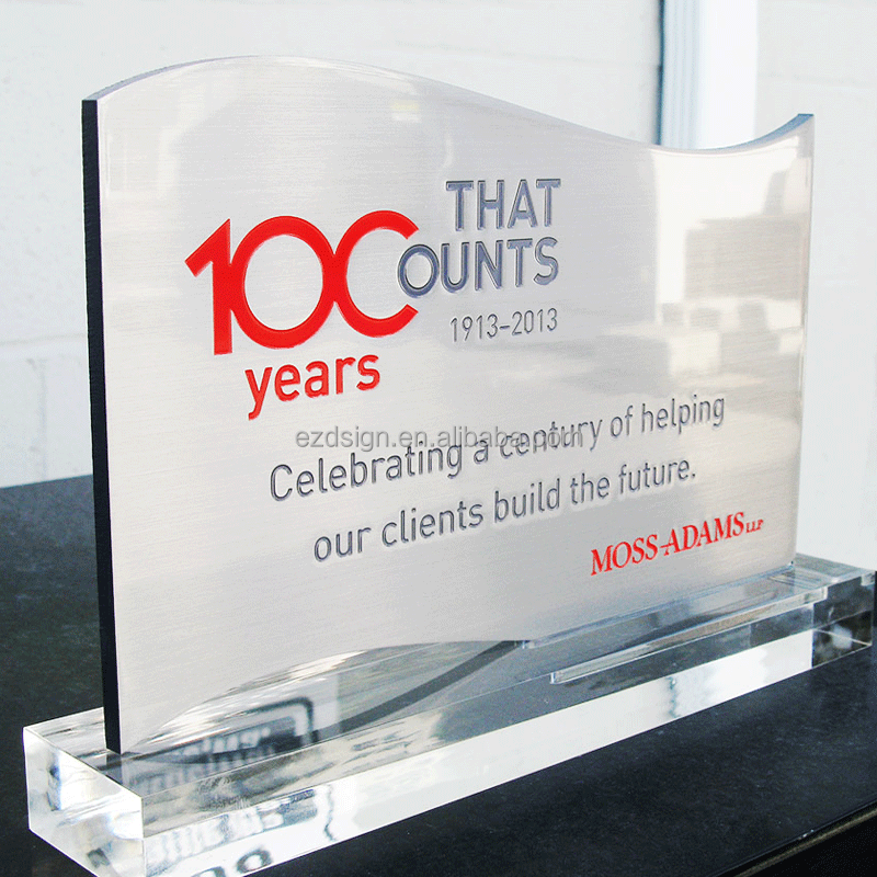 Custom brass metal company logo