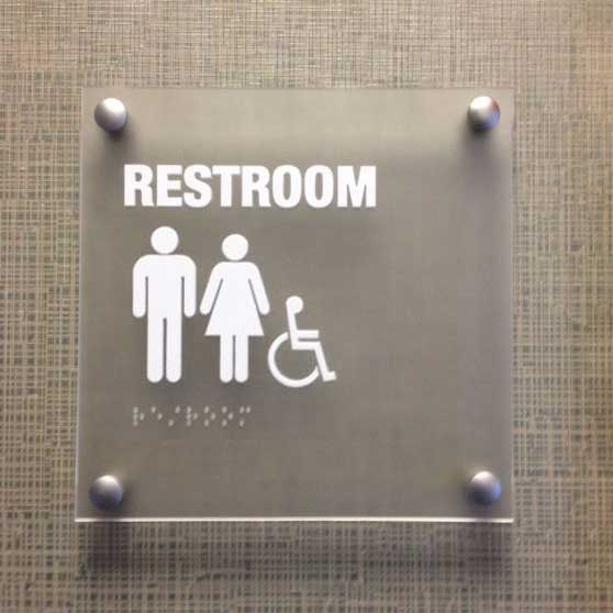 Bathroom wood acrylic customized office door sign