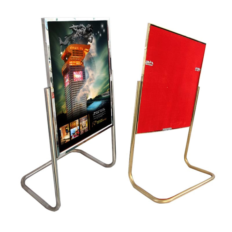 L-shaped floor-standing billboard stainless steel billboard thickened welcome display stand