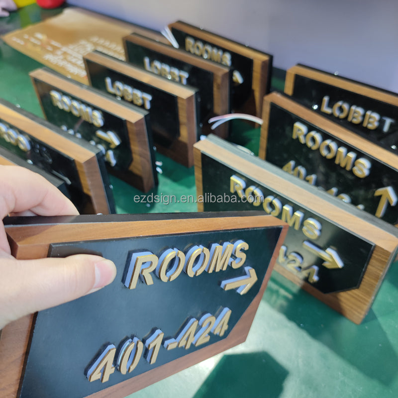 Wooden house number, home address sign, house number