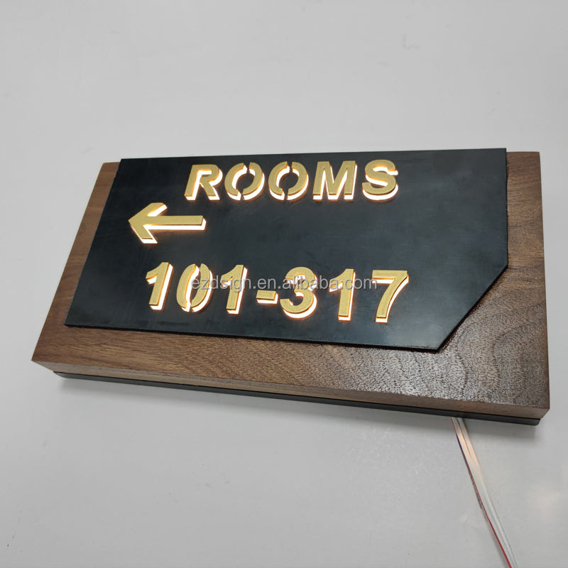 Wooden house number, home address sign, house number