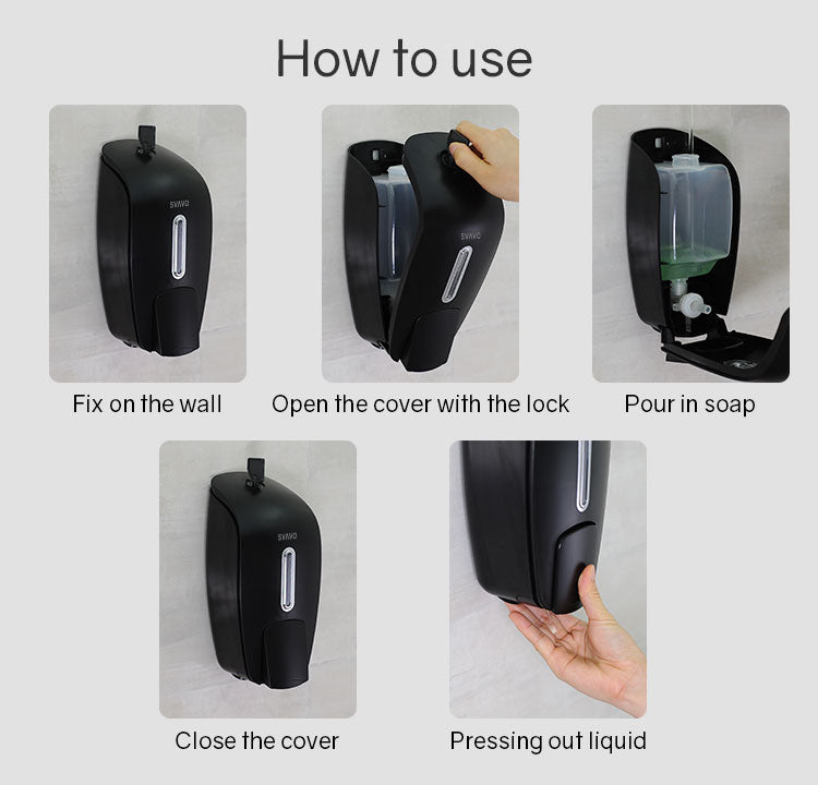 PL-151051 Commercial Wall Mounted Refillable Hand Sanitizer Foam Manual Soap Dispenser